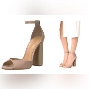SCHUTZ Taupe Block Heel Sandals